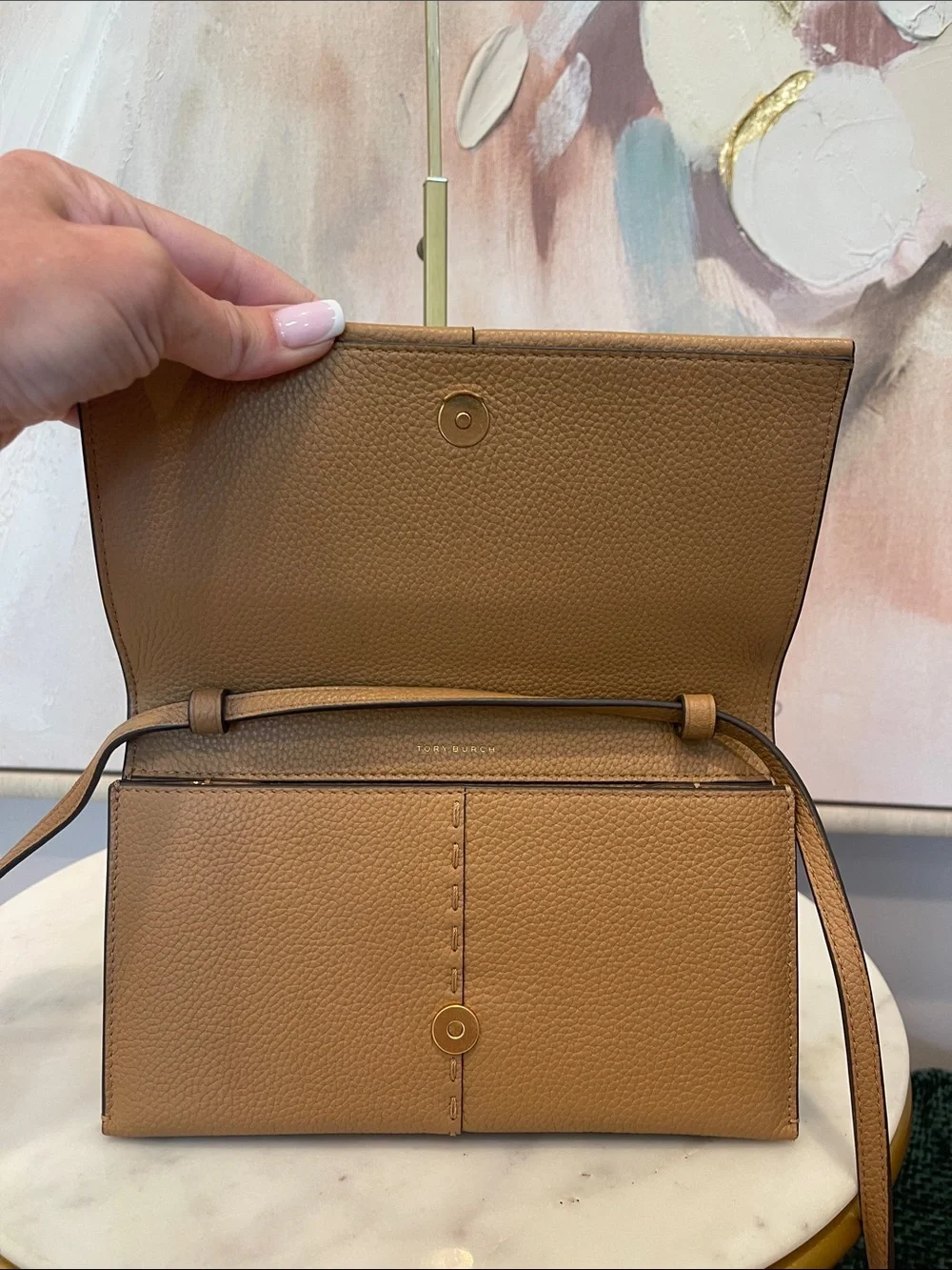 Tory Burch McGraw Wallet Crossbody Bag in Tan